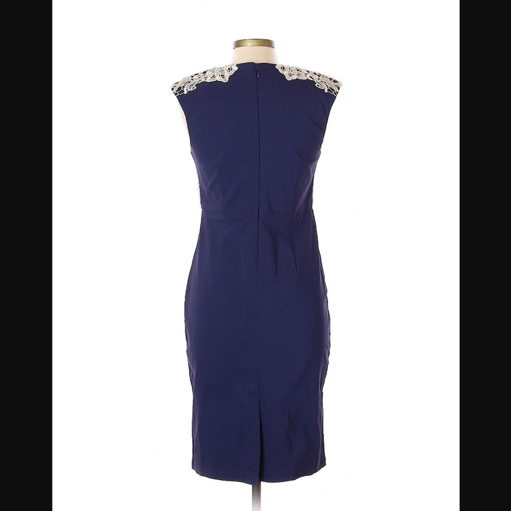 NWT Paper Dolls Navy Cocktail Dress w/ Lace Detail - Picture 3 of 3